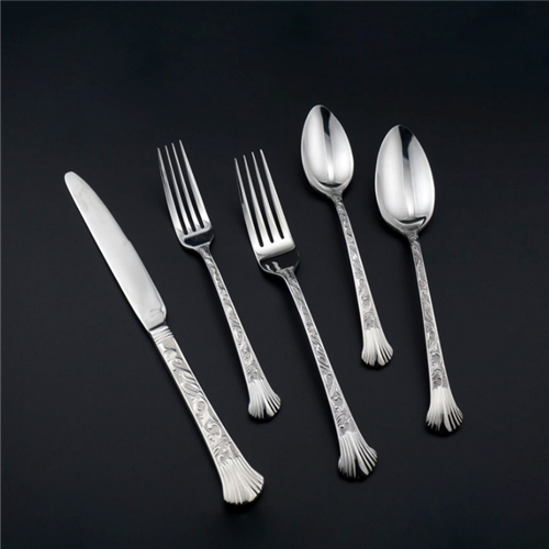 PVD Titanium Coating Stainless Steel Flatware Set Silver Cutlery