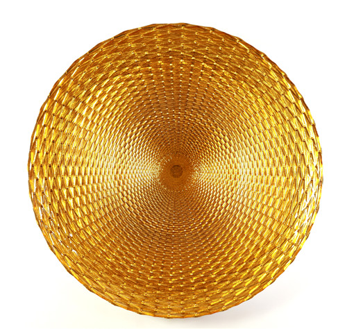 round rattan charger plates gold