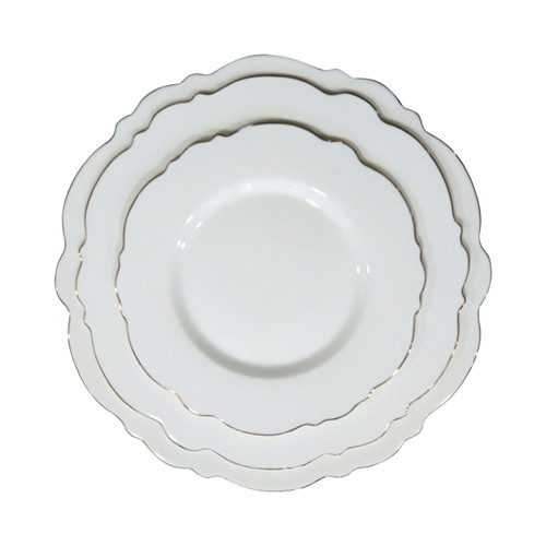 Wholesale Embossed White Ceramic Plate For Wedding Hotel