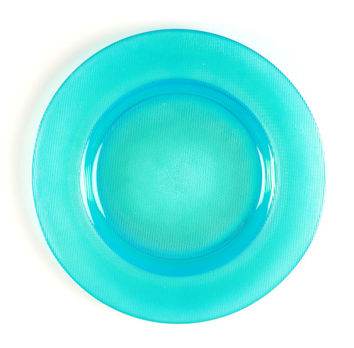 turquiose glass charger plate