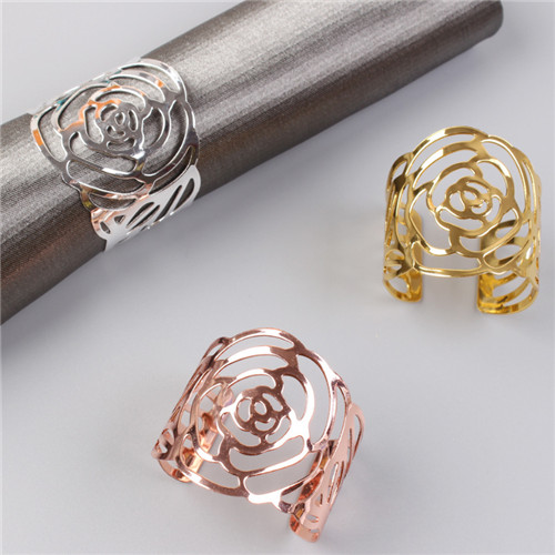 Stocked Rose Gold Silver Colored Napkin Rings