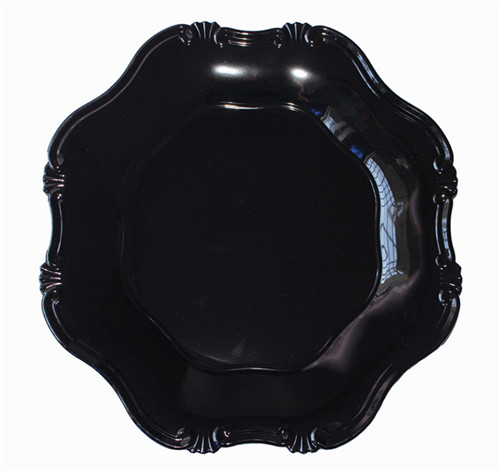 Black Plastic Plate Chargers Wedding Decorative