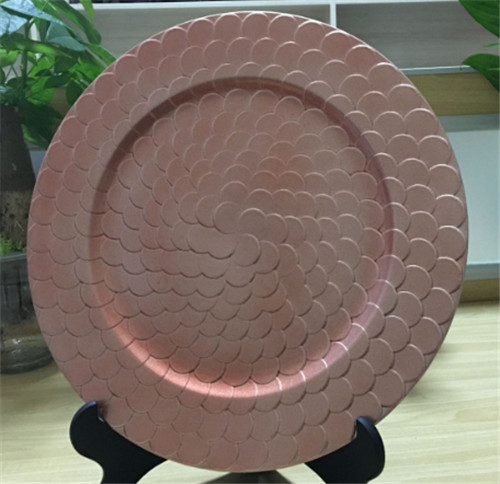 Bright Dinnerware Peacock Pink Colored Plastic Charger Plate