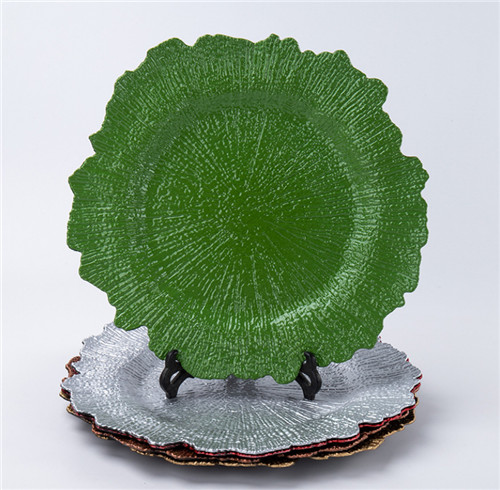 Green Reef Plastic Plate Charger For Wedding Dinner