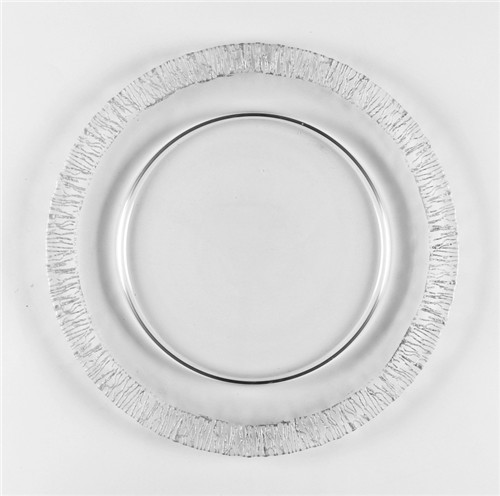 silver rimmed glass plates for weddings