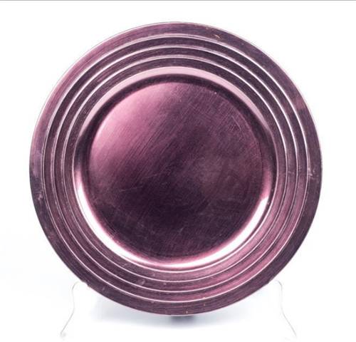 13inch Hot Sale Wedding Party Table Decorative Purple Plastic Charger Plate