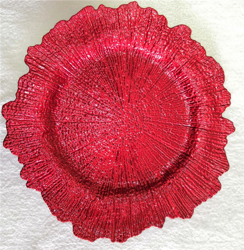 Red Reef Plastic Plate Charger For Wedding