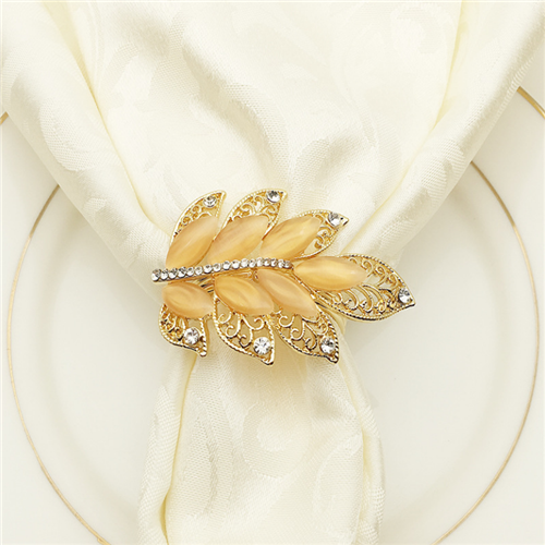 Custom Gold Feather Napkin Rings for Wedding Thanksgiving