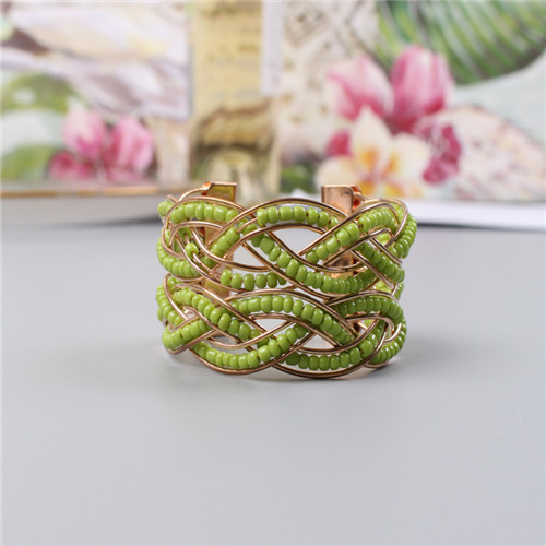 Green Beads Metal Napkin Rings Wholesale