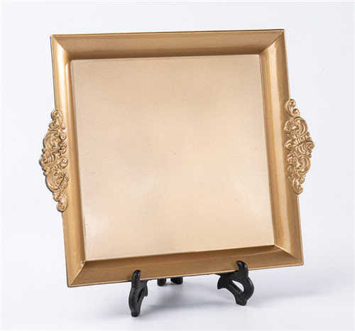 Square Gold Plastic Wedding Decoration Charger Plate
