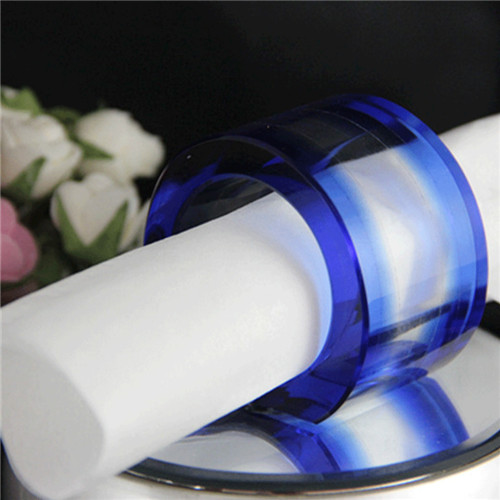 Crystal Napkin Ring with Blue Colored on Wholesale