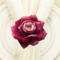 Hot Sale Red Rose Flower Napkin Rings on Wholesale