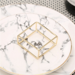 Square Gold Napkin Ring for Wedding Decoration