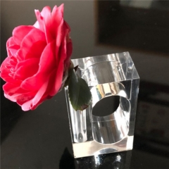 Hot Sale Square Clear Acrylic With Hole Napkin Ring