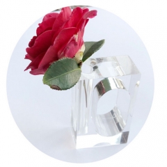 Hot Sale Square Clear Acrylic With Hole Napkin Ring