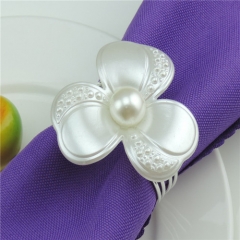 White Napkin Holder Ring Flower on Wholesale