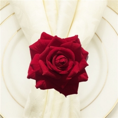 Hot Sale Red Rose Flower Napkin Rings on Wholesale