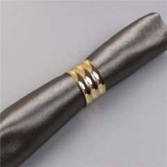 Handmade Hammered Napkin Rings with Gold Color