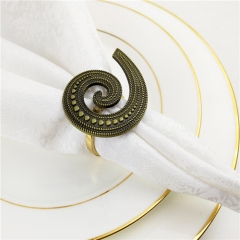 Black ang Gold Sea Snail Napkin Rings Wholesale
