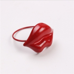 Red Lip Apple Decoratived Napkin Rings