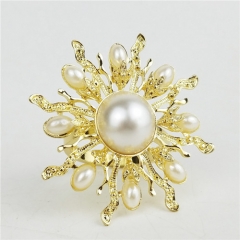 Gold Napkin Ring with Pearl Decoration