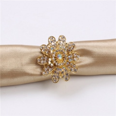 Gold Color Diamond Rhinestone Napkin Rings