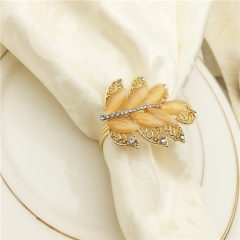 Gold Leaf Napkin Ring for Table Decoration