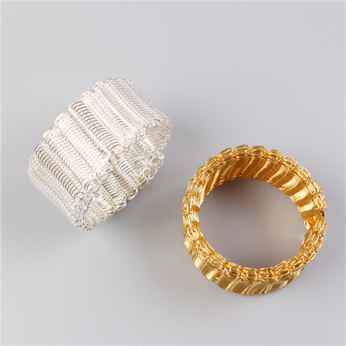 Fashion Gold Silver Metal Rattan Napkin Rings