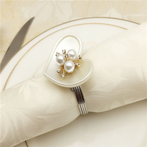 New Arrival White Pearl Napkin Ring Wedding