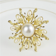 Gold Napkin Ring with Pearl Decoration