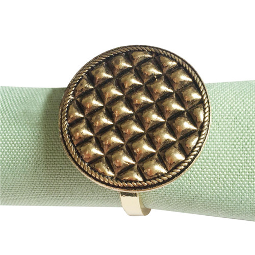 Unique Design Bronze Round Napkin Ring Decoration