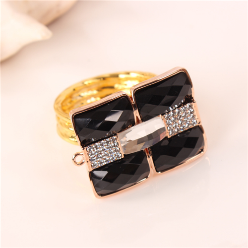 Fashion Black And Gold Napkin Rings Holder