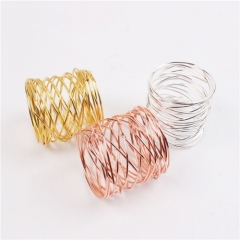 Metal Wire Rose Gold Silver Red Black Colored Napkin Ring Holder