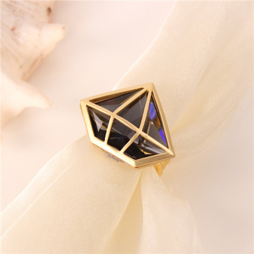 Black And Gold Diamond Napkin Rings for Wedding