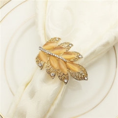 Gold Leaf Napkin Ring for Table Decoration