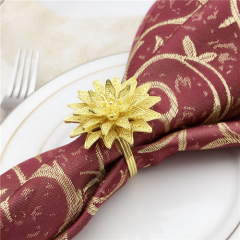 Colored Gold Flora Metal Napkin Rings