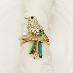 Colored Bird Decoratived Metal Napkin Rings
