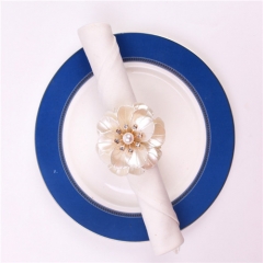 Acrylic Transparent and White Flower Napkin Rings