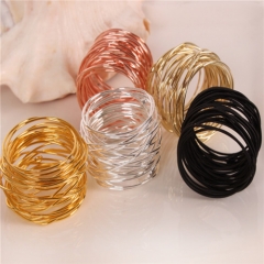 Metal Wire Rose Gold Silver Red Black Colored Napkin Ring Holder