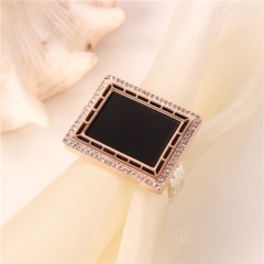 Hot Selling Square Black Gold Napkin Rings