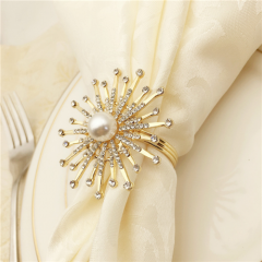Factory Direct Pearl Jewelry Napkin Ring for Tabletop