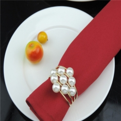 White Floral Napkin Rings Holder For Tabletop Decorative