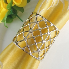 Wedding Round Gold Silver Metal Napkin Rings