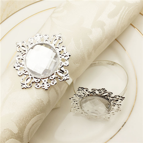 Laser Cut Vintage Rhinestone Napkin Ring for Decoration