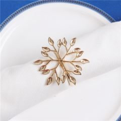 Gold Plated Metal leaf Napkin Rings