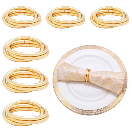 Gold Silver Plated Ring Napkin Holder For Wedding