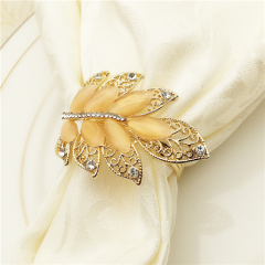 Custom Gold Feather Napkin Rings for Wedding Thanksgiving
