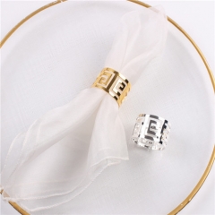 Gold Silver Rose Napkin Rings for Wedding Table Decoration