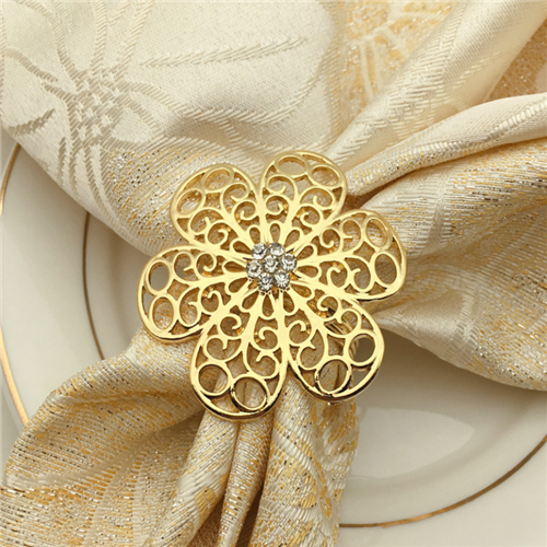 Gold Silver Plated Rhinestone Napkin Ring