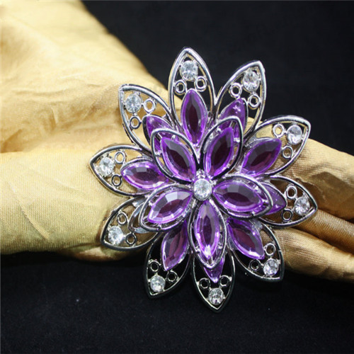 Purple Flower Napkin Rings Wholesale